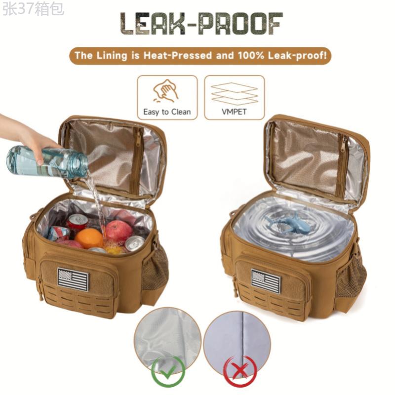 Lunch Bag For Men, Heavy Duty Lunch Box Work Leakproof Insulated Durable Thermal Cooler Bag For Adult, For Office Camping Picnic MOLLE Webbing