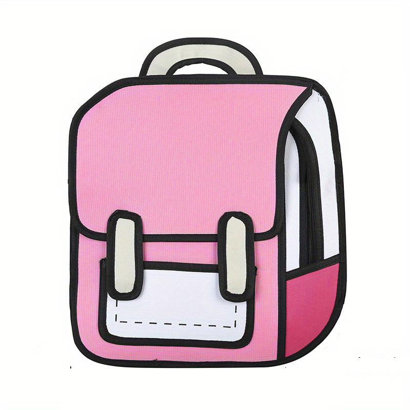 Fashion Unisex 2D Drawing Backpack Cute Cartoon Bag Comic Bookbag Women Men Daypack Travel Rucksack Bag