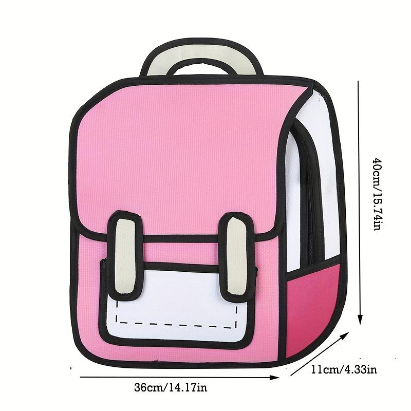 Fashion Unisex 2D Drawing Backpack Cute Cartoon Bag Comic Bookbag Women Men Daypack Travel Rucksack Bag