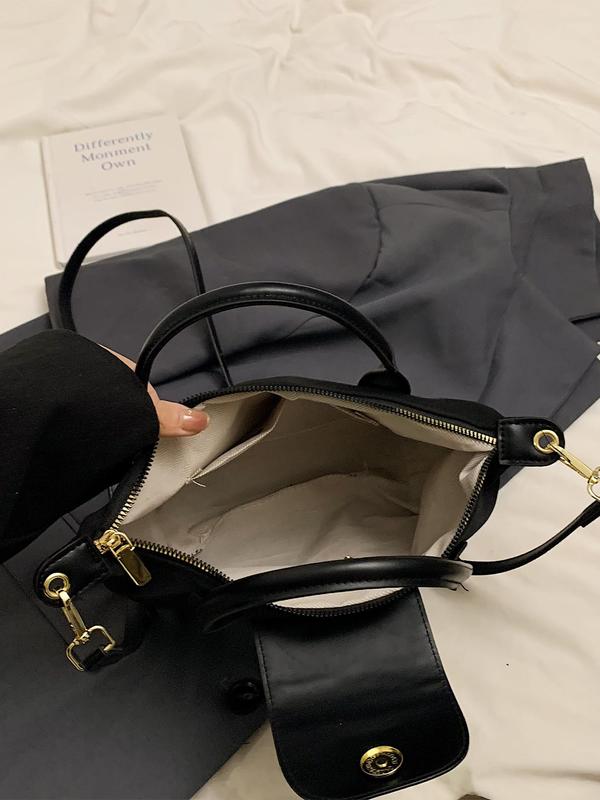 Women's Solid Color Shoulder Bag, Fashionable Crossbody Bag for Daily Used, Casual Trendy Versatile High-quality Daily Commuting Bag