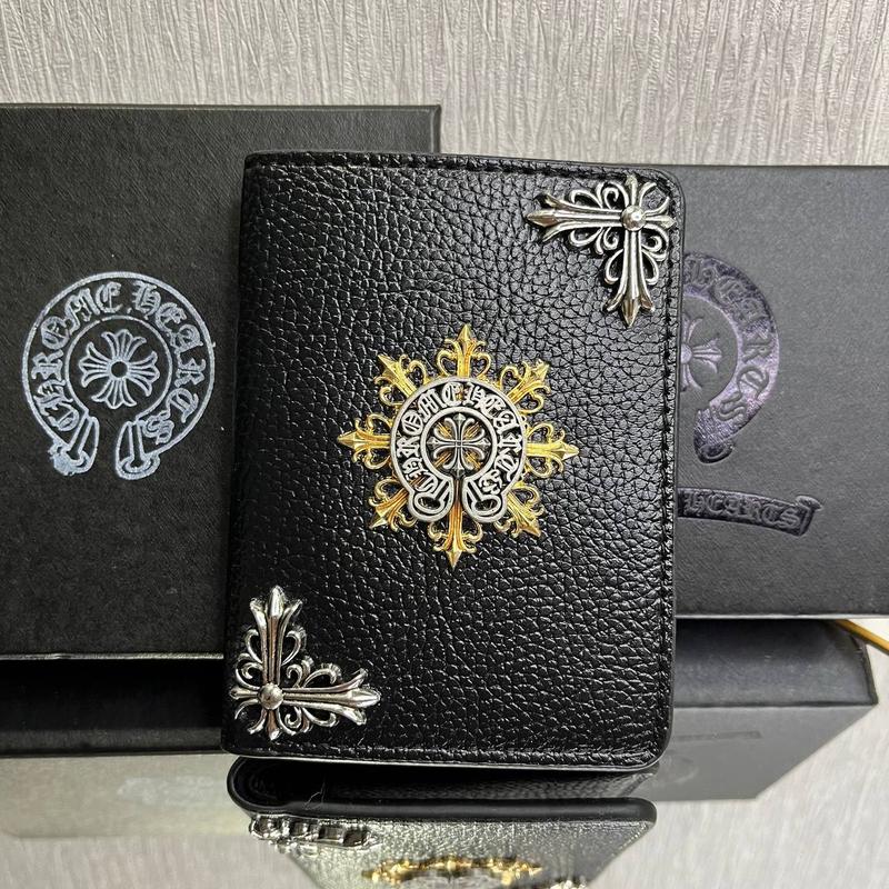 Chrome Hearts wallets for men and women, high quality leather with outstanding 3D logo, full box, durable and fashionable, men wallets, gift for him