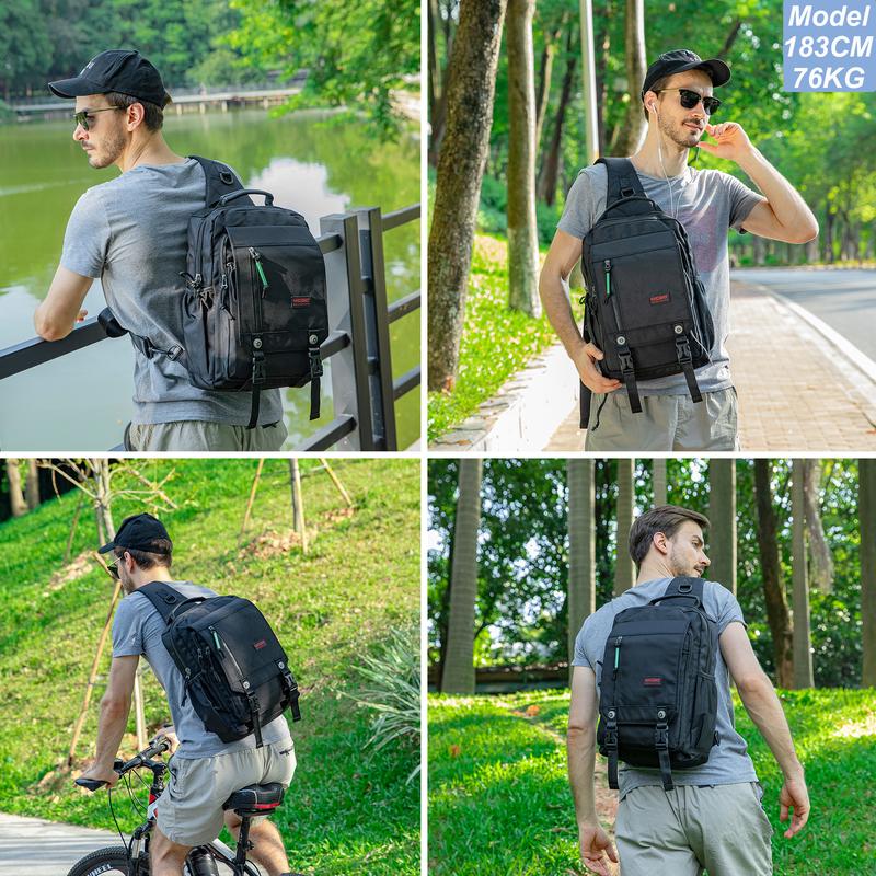 NICGID Sling Bags Chest Shoulder Backpacks, 14.1'' Laptop Backpack Crossbody Messenger Bag Travel Outdoor Men Women