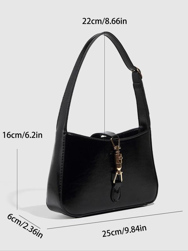 Women's Solid Color Shoulder Bag, Fashionable PU Leather Square Bag for Daily Used, Casual Trendy Versatile High-quality Daily Commuting Bag