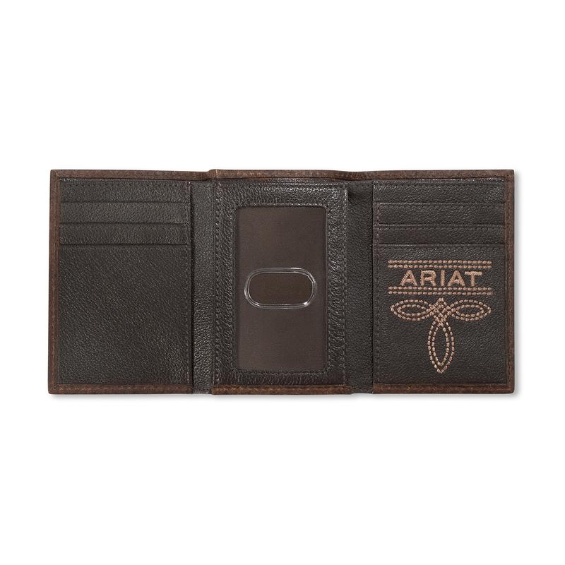 Casa Raul Ariat Trifold Bug Stitch Brown - Accessories Wallet  - A3563402