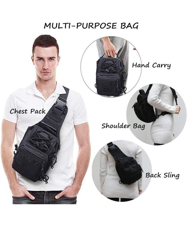 Men's Outdoor Chest Bag, Multi-functional Pocket Design Adjustable Belt Bag, Casual Versatile Sling Bag for Outdoor Sports