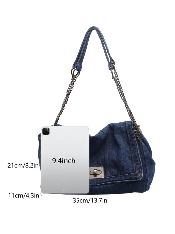 Fashion Denim Shoulder Bag, 2024 New Style Casual Versatile Crossbody Bag for Women, Trendy All-match Commuter Bag for Daily Travel Work Commute