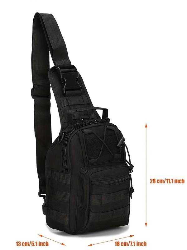 Men's Solid Color Zipper Crossbody Bag, Casual Sporty Sling Bag for Outdoor Sports, Multi-functional Chest Bag for Men