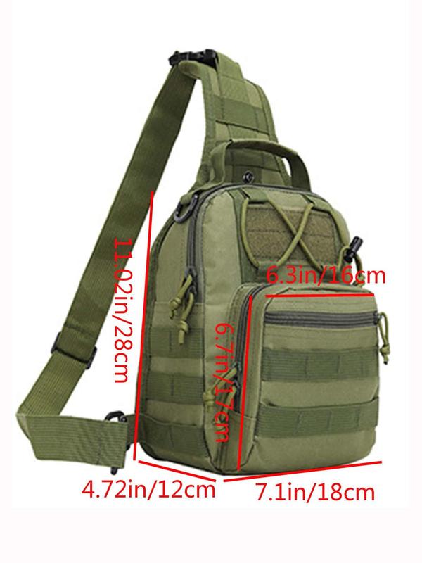 Men's Solid Color Zipper Crossbody Bag, Casual Sporty Sling Bag for Outdoor Sports, Multi-functional Chest Bag for Men