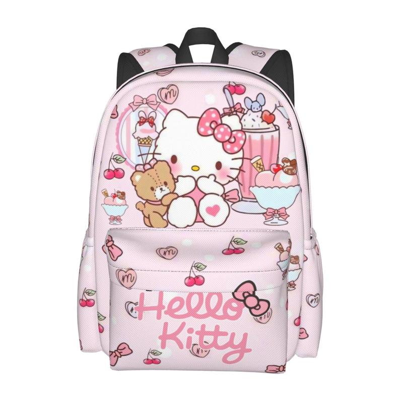 Hello Kitty Backpack   Cartoon Lightweight Backpacks  Casual Backpack  Unisex Backpack