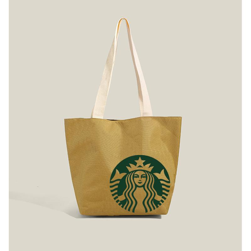 Mcdonald's Starbucks Canvas Backpack Large Capacity, Personality Shoulder Messenger Bag Casual Backpack Laptop Bag Light Travel for Women Men