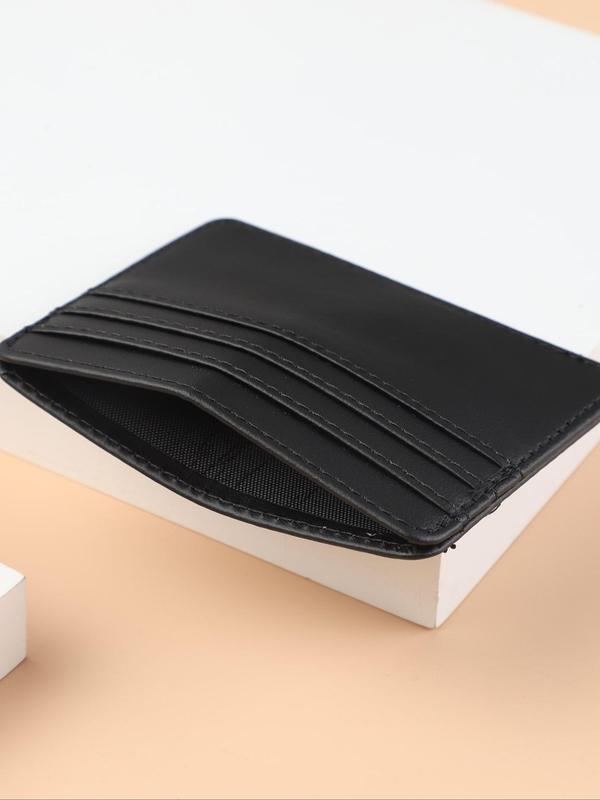 Men's Simple Style Plain Color Pu Card Holder, Casual Trendy Short Wallet, Fashionable Cardholder for Daily Use