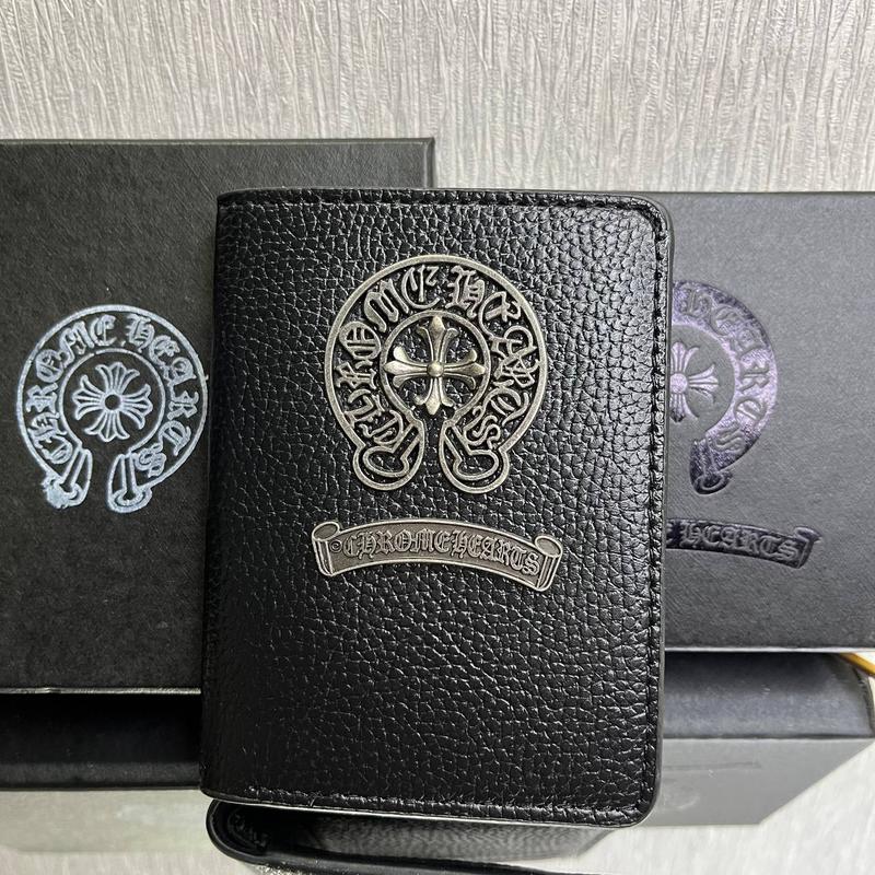 Chrome Hearts wallets for men and women, high quality leather with outstanding 3D logo, full box, durable and fashionable, men wallets, gift for him