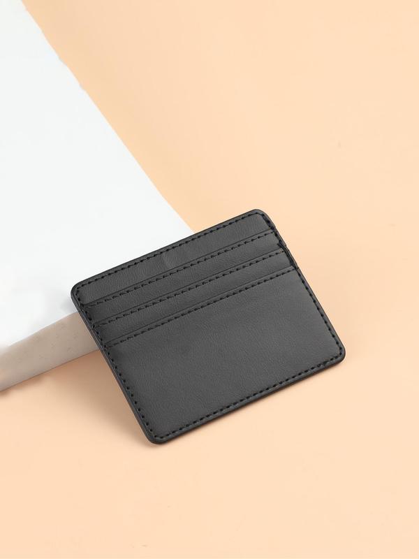 Men's Simple Style Plain Color Pu Card Holder, Casual Trendy Short Wallet, Fashionable Cardholder for Daily Use