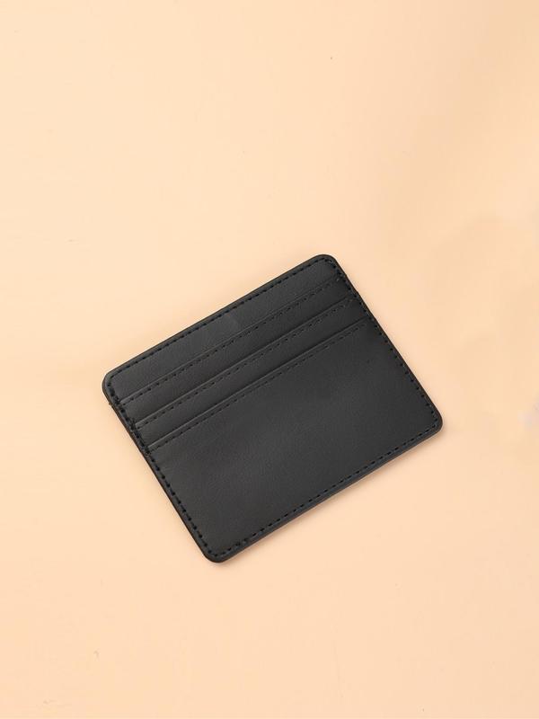 Men's Simple Style Plain Color Pu Card Holder, Casual Trendy Short Wallet, Fashionable Cardholder for Daily Use