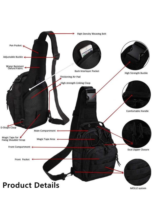 Men's Outdoor Chest Bag, Multi-functional Pocket Design Adjustable Belt Bag, Casual Versatile Sling Bag for Outdoor Sports