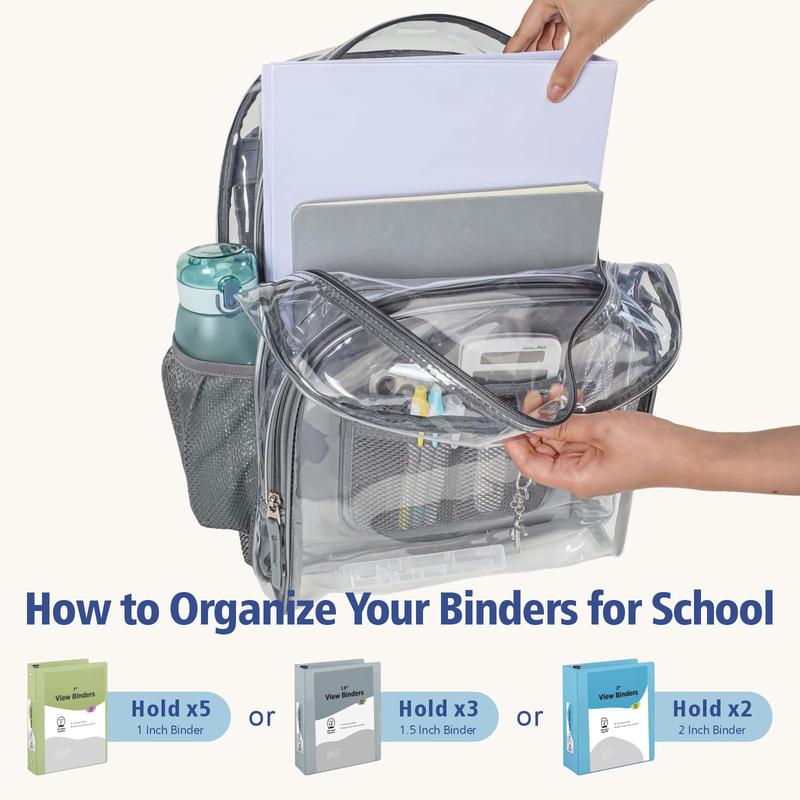 Clear Backpack Heavy Duty - PVC Transparent Backpack Large Clear Book Bag for College Work