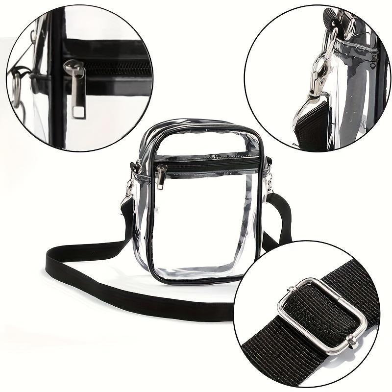 Portable Transparent Storage Bag, Clear Pvc Crossbody Bag with Adjustable Shoulder Strap for Concerts & Sports & Travel, Gym Accessories