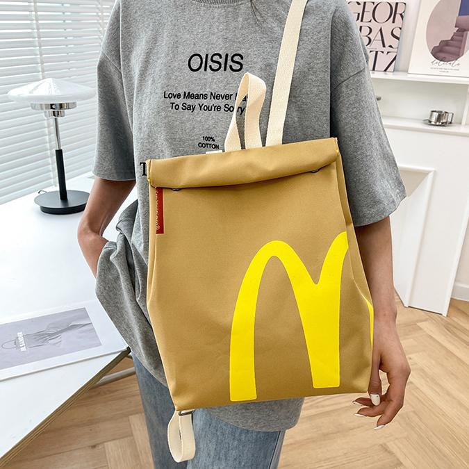 McDonald's Backpack for Women Men Teen Girls Boys Lightweight School Knapsack Funny Travel  Crossbody Shoulder Bag Gifts