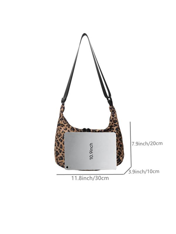 Fashion Leopard Pattern Crossbody Bag, Casual Versatile Shoulder Bag for Women, Trendy All-match Bag for Daily Use