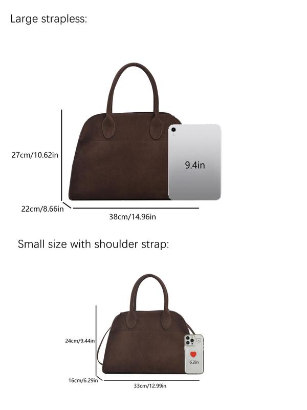 Women's Solid Color Suede Tote Bag, Fashionable Large Capacity Shoulder Bag for Work & Daily Used, Casual Trendy Versatile High-quality Daily Commuting Bag