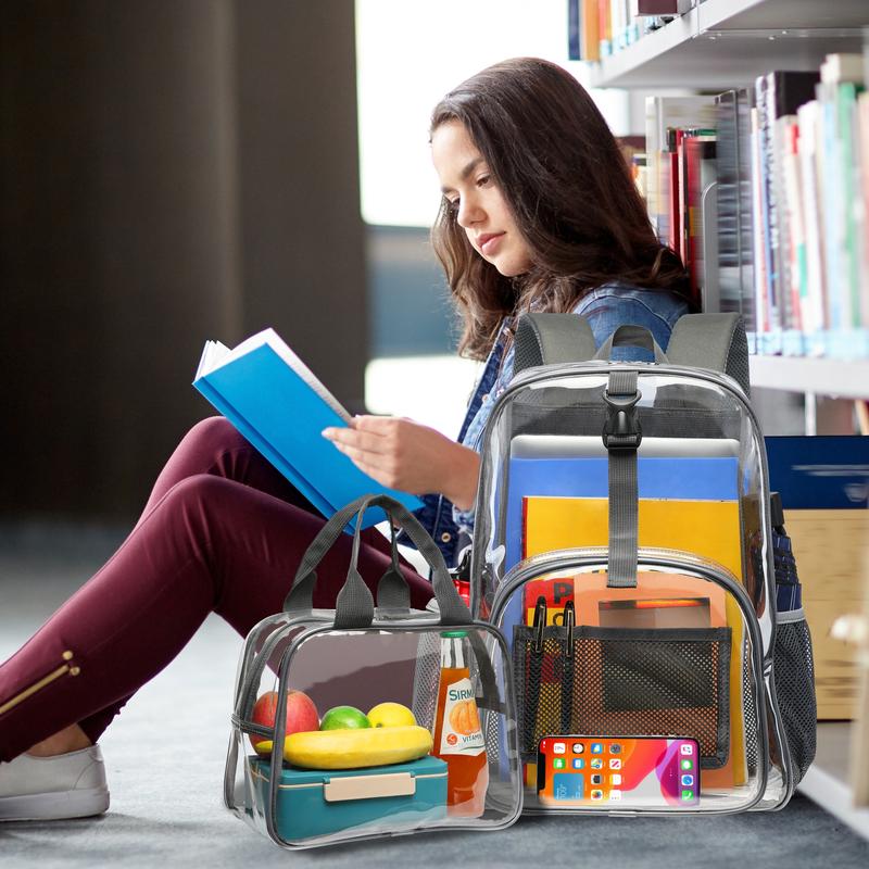 Clear Backpack Heavy Duty - PVC Transparent Backpack Large Clear Book Bag for College Work