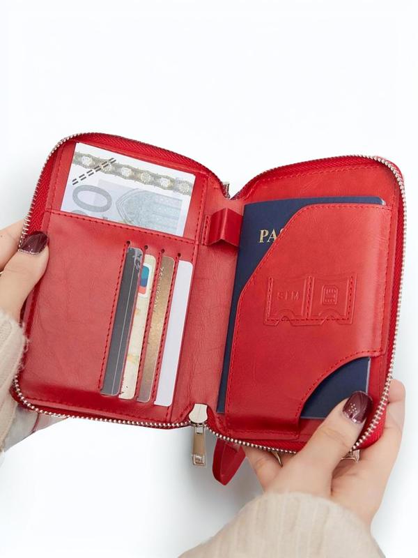 2024 Summer Solid Color Airplane Passport Card Bag, Multifunctional Card Covers, Card Slots Wallet, Travel Essentials, Portable RFID Blocking Travel Wallet, Purse for Women