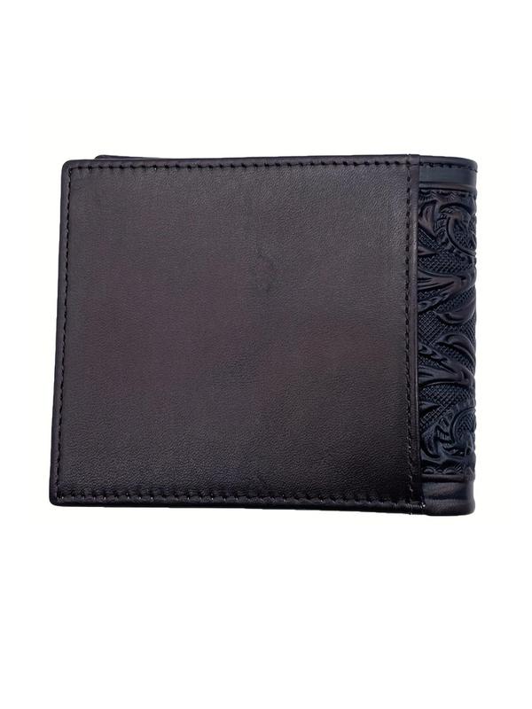 Men's Business Style Floral Embossed Short Wallet, Vintage Trendy Bifold Wallet, Fashionable Multi-card Slot Card Holder for Daily Use