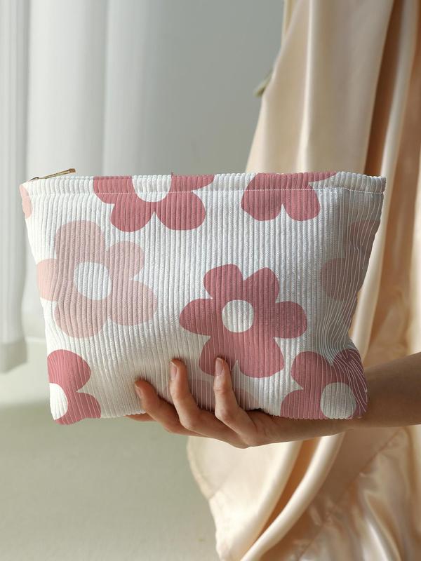 Floral Pattern Makeup Bag, Casual Versatile Storage Bag, Travel Makeup Bag, Suitable for Women and All Kinds Of Occasions