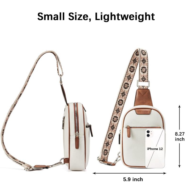 BOSTANTEN Small Sling Bag for Women Leather Crossbody Bags Fanny Pack Chest Bag for Travel