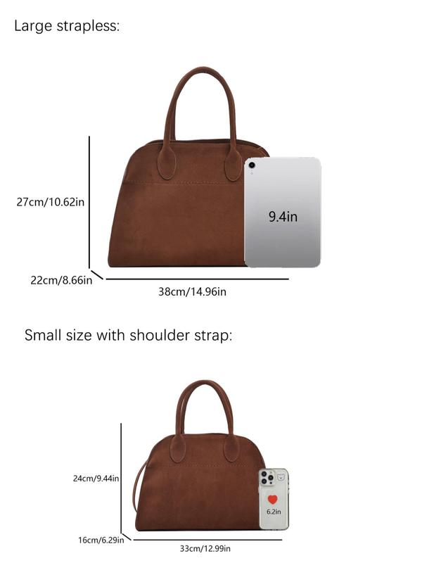 Women's Solid Color Suede Tote Bag, Fashionable Large Capacity Shoulder Bag for Work & Daily Used, Casual Trendy Versatile High-quality Daily Commuting Bag