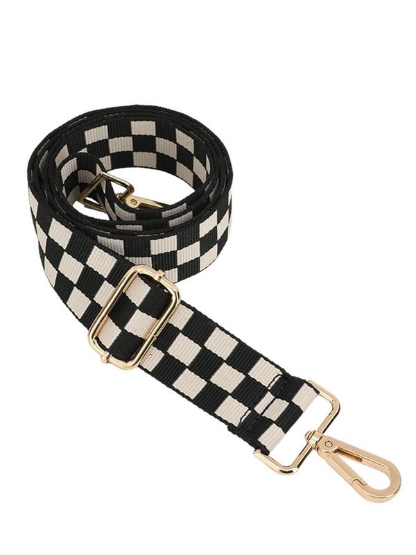 Checked Pattern Adjustable Bag Strap, Casual Bag Strap for Women & Men, Fashionable Bag Accessories for Daily Use