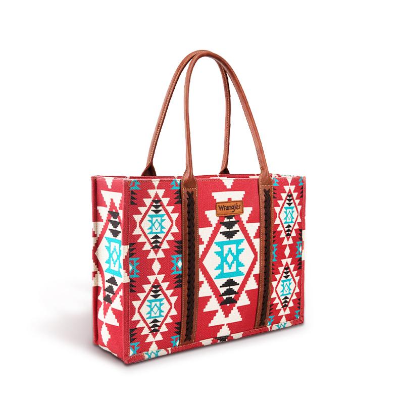 Wrangler [MegaLive] Southwestern Dual Sided Print Wide Canvas Tote