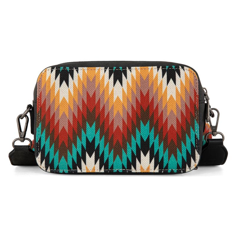 Wrangler [MegaLive] Southwestern Pattern Print Camera Bag for Women Shoulder Handbag with Adjustable Strap