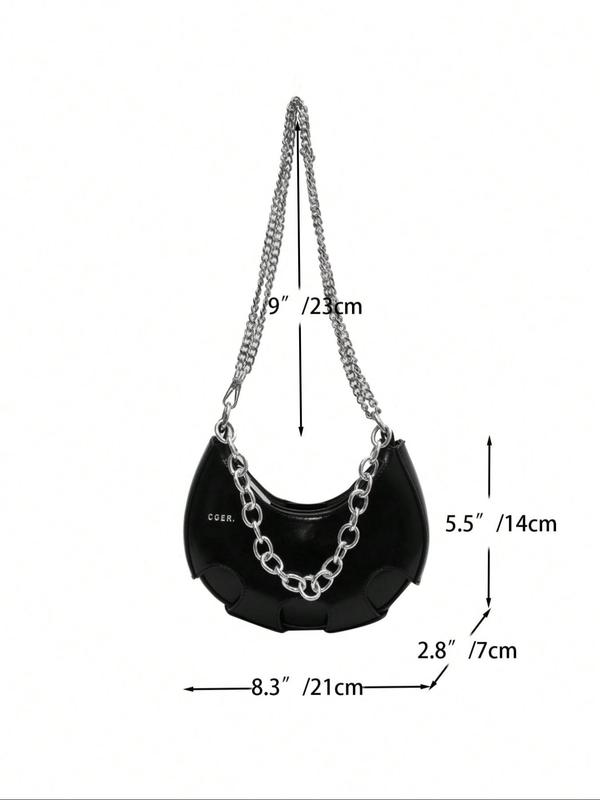 Women's Street Trend Hobo Bag, Trendy Vintage Shoulder Clutch, Chic Y2k All-match Half Moon Bag for Daily Use for Women & Girls