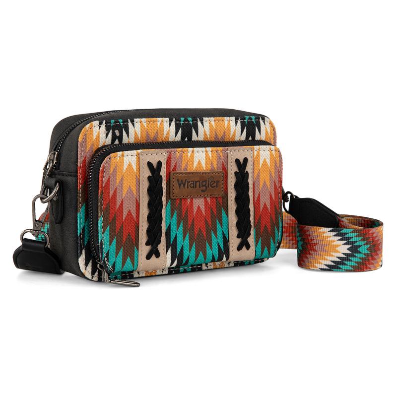 Wrangler [MegaLive] Southwestern Pattern Print Camera Bag for Women Shoulder Handbag with Adjustable Strap