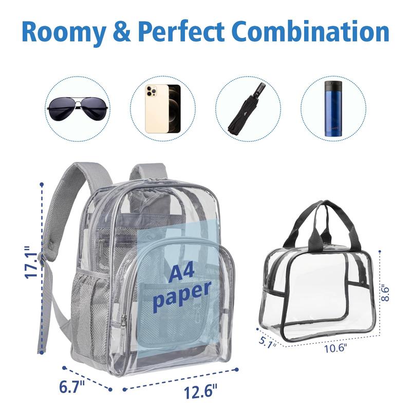 Clear Backpack Heavy Duty - PVC Transparent Backpack Large Clear Book Bag for College Work