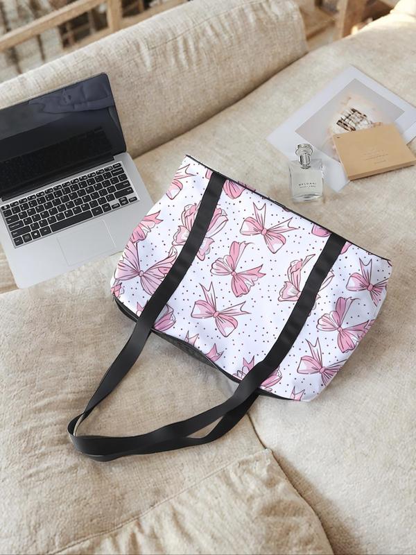 Butterfly Pattern Tote Bag, Large Capacity Travel Bag, Portable Overnight Bag, Fashion Yoga Training Bag with Shoe Storage