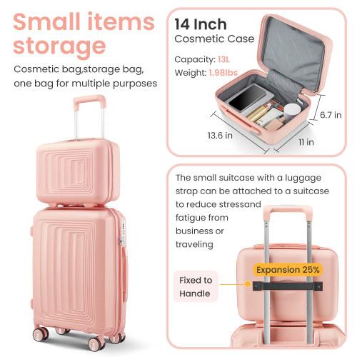 Luggage 4 Piece Sets(14 20 24 28), Hard Shell Lightweight TSA Lock Carry on Expandable Suitcase with Spinner Wheels Travel Set for Men Women