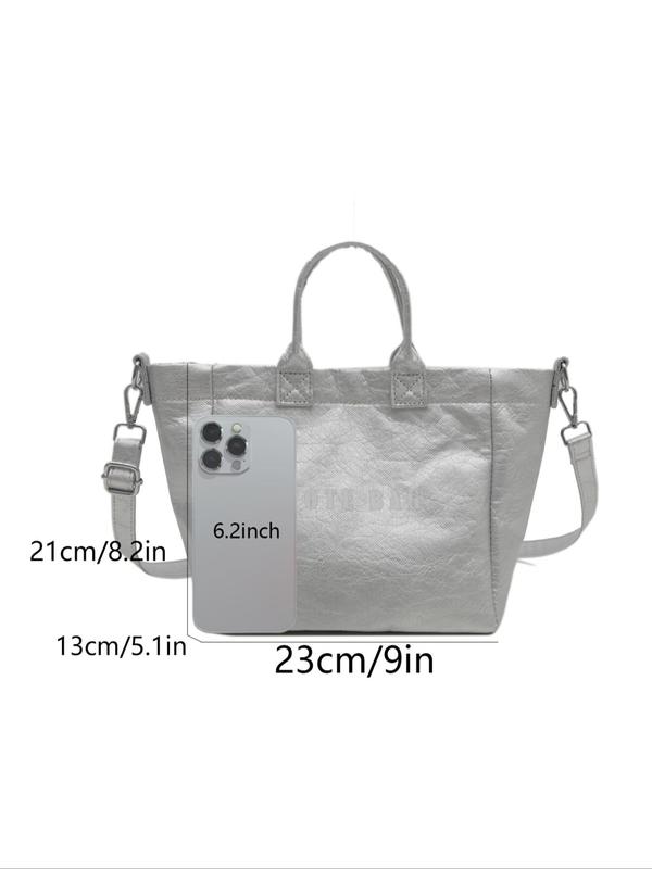 Women's Elegant Letter Pattern Tote Bag, 2024 New Style Fashionable Large Capacity Shoulder Bag for Daily Used, Casual Trendy Versatile High-quality Daily Commuting Bag