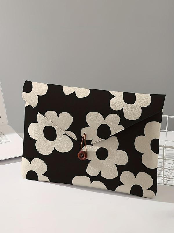 Floral Print Laptop Bag, Soft Laptop Storage Case, Tablet Storage Bag, Laptop Bag for Women & Men