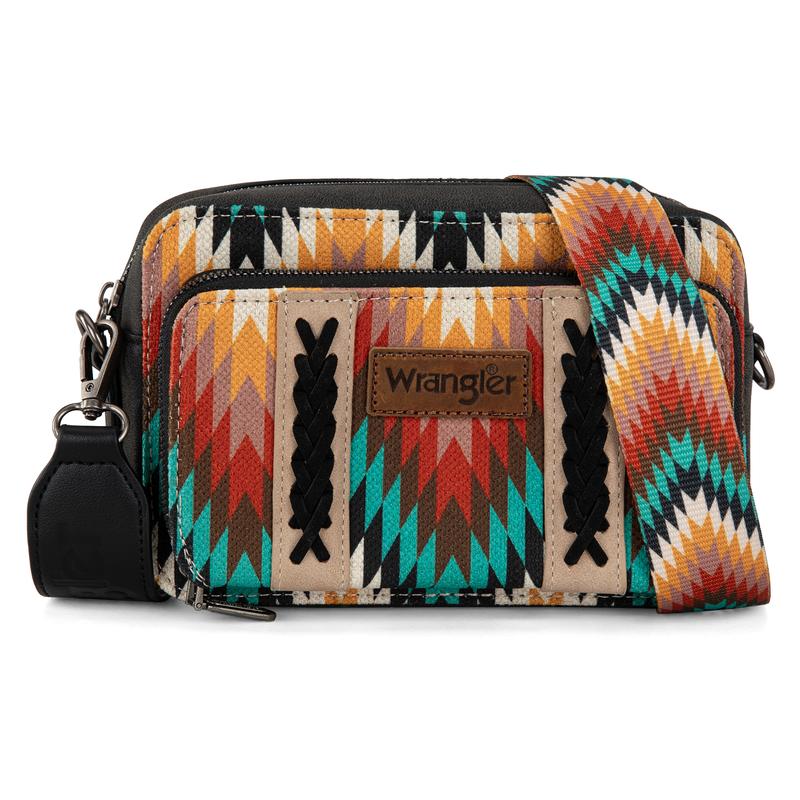 Wrangler [MegaLive] Southwestern Pattern Print Camera Bag for Women Shoulder Handbag with Adjustable Strap