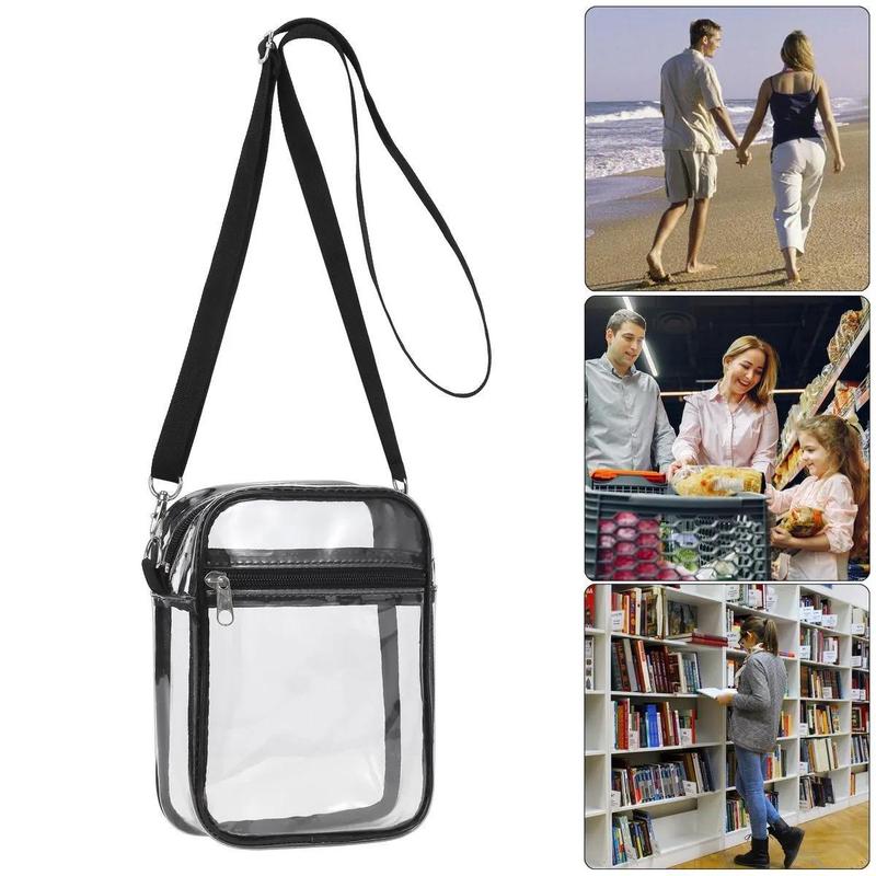 Portable Transparent Storage Bag, Clear Pvc Crossbody Bag with Adjustable Shoulder Strap for Concerts & Sports & Travel, Gym Accessories