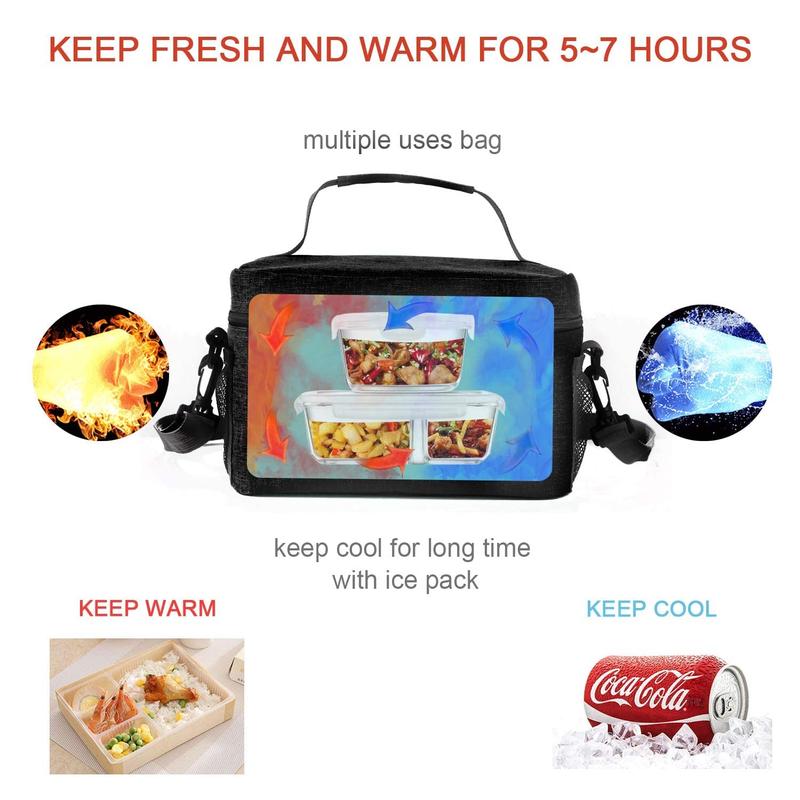 Lunch Bag for Men Women, Insulated Reusable Lunch Box Leakproof Cooler Tote Bag Freezer Freezer with Adjustable Shoulder Strap for Office Work Picnic Beach