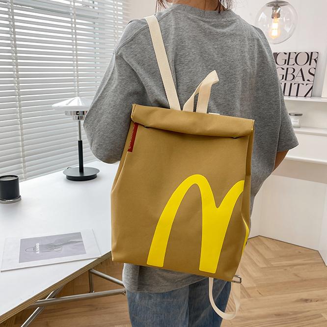 McDonald's Backpack for Women Men Teen Girls Boys Lightweight School Knapsack Funny Travel  Crossbody Shoulder Bag Gifts