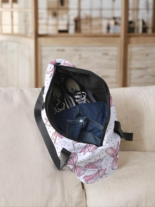 Butterfly Pattern Tote Bag, Large Capacity Travel Bag, Portable Overnight Bag, Fashion Yoga Training Bag with Shoe Storage