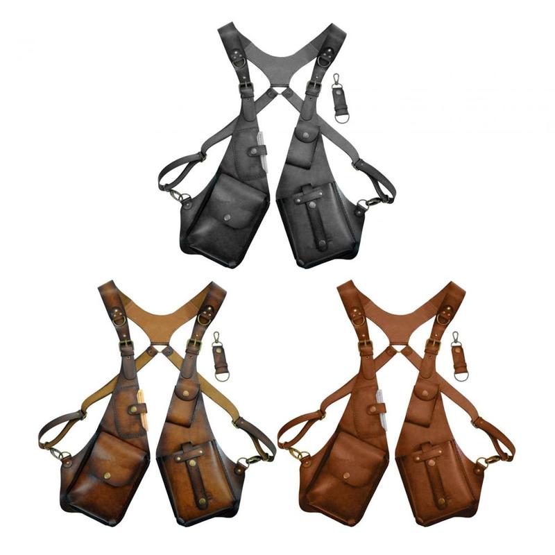 Hidden Underarm Shoulder Bag PU Leather Travel Wallet Crossbody Bag Backpack for Party Outdoor Sports Travel Steampunk Cosplay