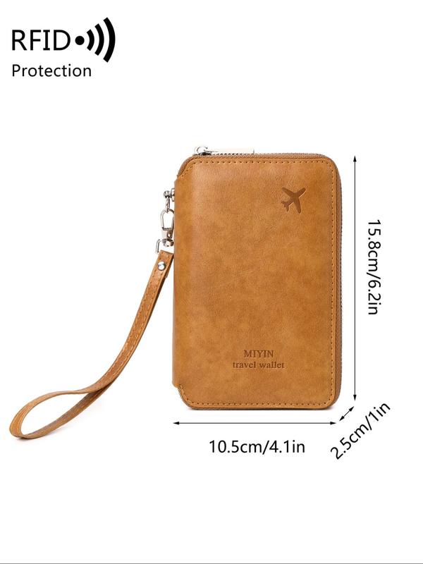 2024 Summer Solid Color Airplane Passport Card Bag, Multifunctional Card Covers, Card Slots Wallet, Travel Essentials, Portable RFID Blocking Travel Wallet, Purse for Women