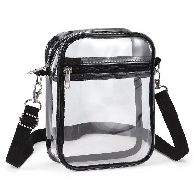 Portable Transparent Storage Bag, Clear Pvc Crossbody Bag with Adjustable Shoulder Strap for Concerts & Sports & Travel, Gym Accessories