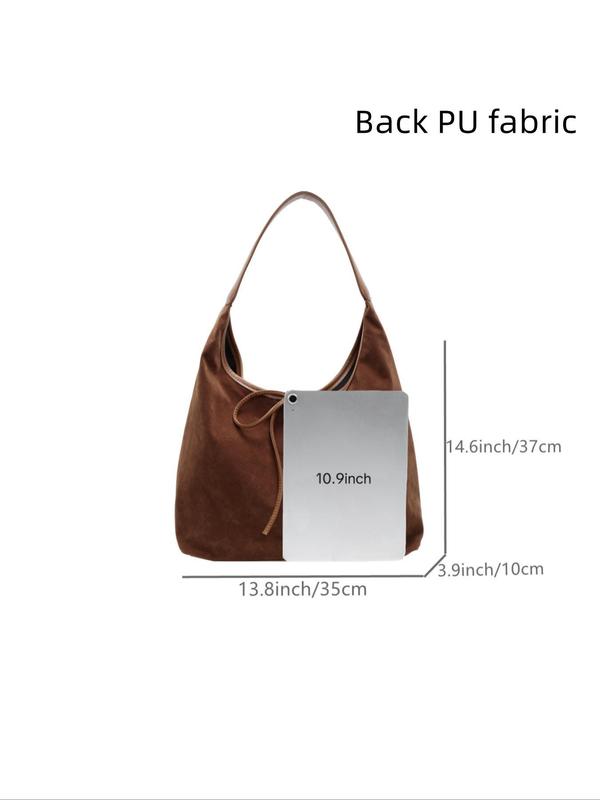 Women's Bow Decorated Shoulder Bag, Fashionable Solid Color Shoulder Bag for Daily Used, Casual Trendy Versatile High-quality Daily Commuting Bag