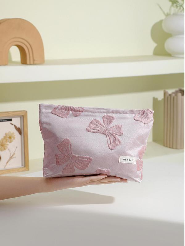 Ditsy Floral Pattern Makeup Bag, Large Capacity Cosmetic Storage Bag, Zipper Canvas Makeup Organizer Pouch, Versatile Storage Bag for Skincare, Lotion, Cream, Lip Balm, Eyeliners, Mirror, Stationery, Travel Bag